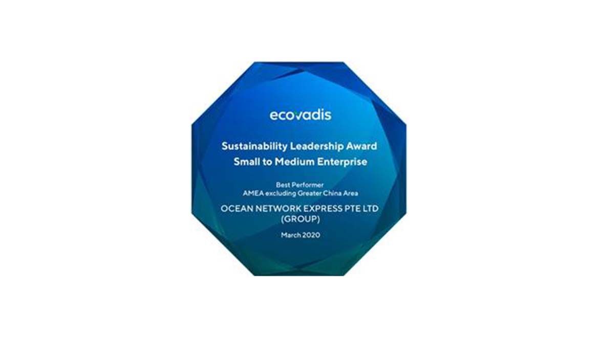 Ocean Network Express recebe prémio de liderança em sustentabilidade 2020