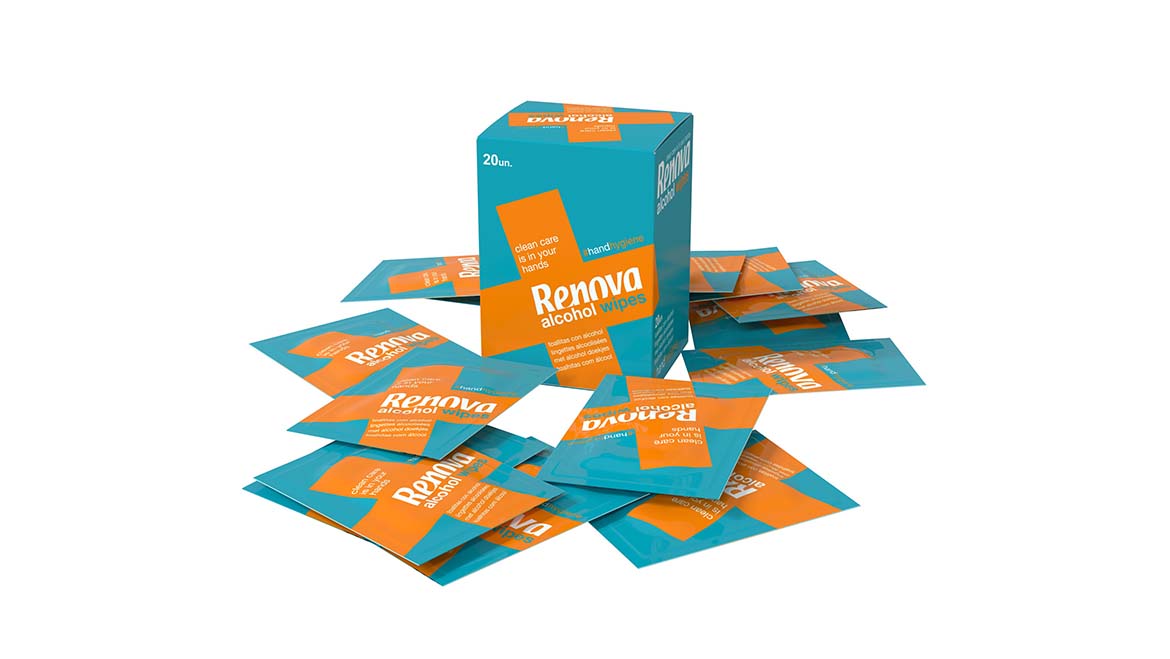 Renova lança toalhetes de álcool para higienização das mãos