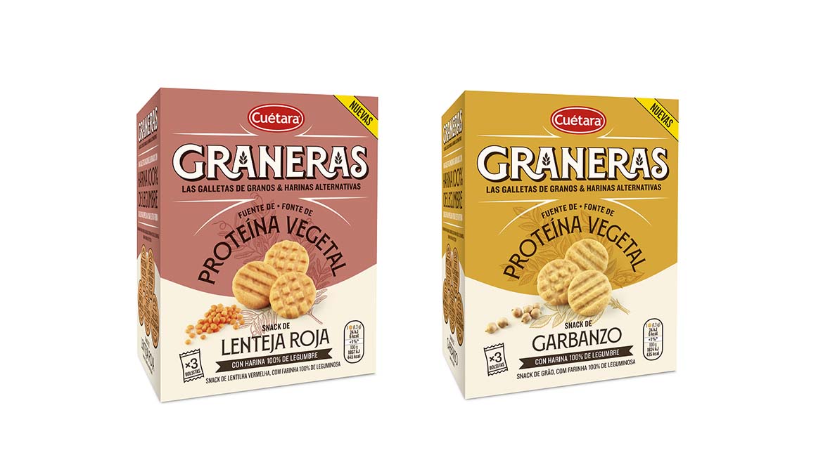Cuétara apresenta as novas bolachas Graneras com farinha 100% de leguminosas
