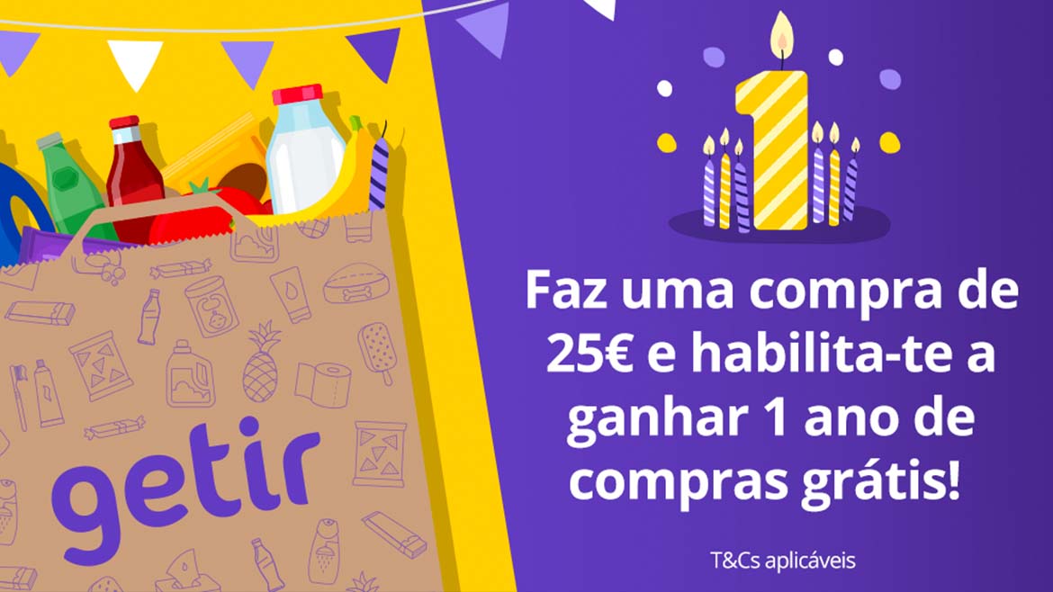 Getir celebra primeiro aniversário em Portugal com um prémio de um 1 ano de compras gratuitas